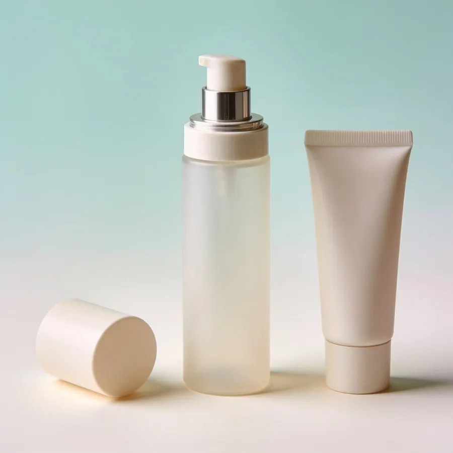 Typical airless pump tube for private label cosmetics, (representative image)
