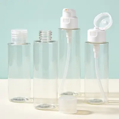 Typical petg bottle for private label cosmetics, (representative image)