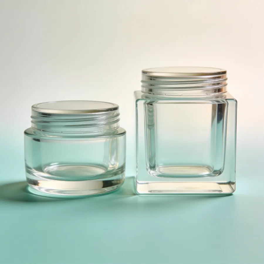 Typical plastic double wall jar for private label cosmetics, (representative image)