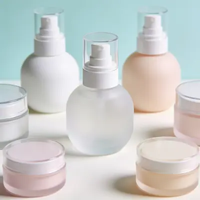 Typical airless pump bottle for private label cosmetics, (representative image)