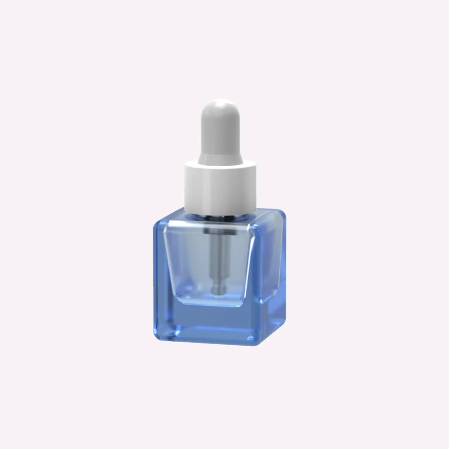 Mini Square Glass Dropper, cosmetic packaging