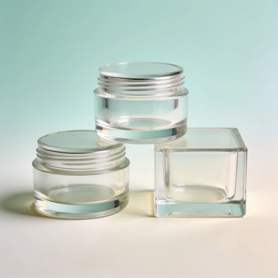 Typical plastic double wall jar for private label cosmetics, (representative image)