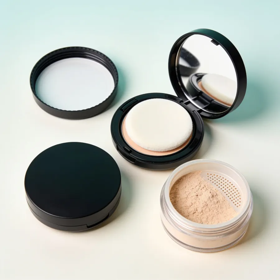 Typical 1 hole compact / pact for private label cosmetics, (representative image)