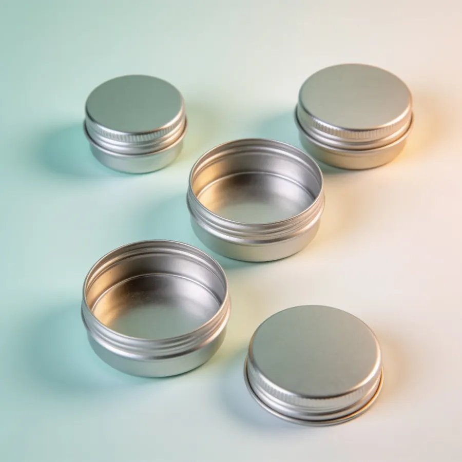 Typical metal jar for private label cosmetics (representative image)
