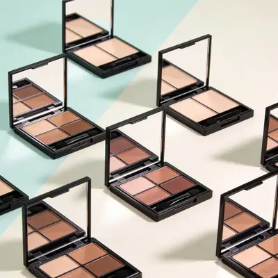Typical multi hole palette for private label cosmetics, (representative image)