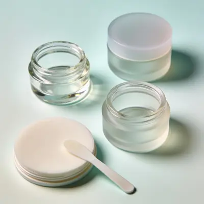 Typical pad / patch jar for private label cosmetics, (representative image)